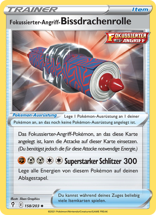 Fokussierter-Angriff-Bissdrachenrolle 158 — Drachenwandel (German Pokémon TCG card)