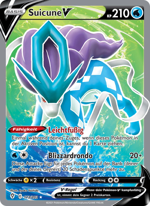Suicune V 173 — Drachenwandel (German Pokémon TCG card)