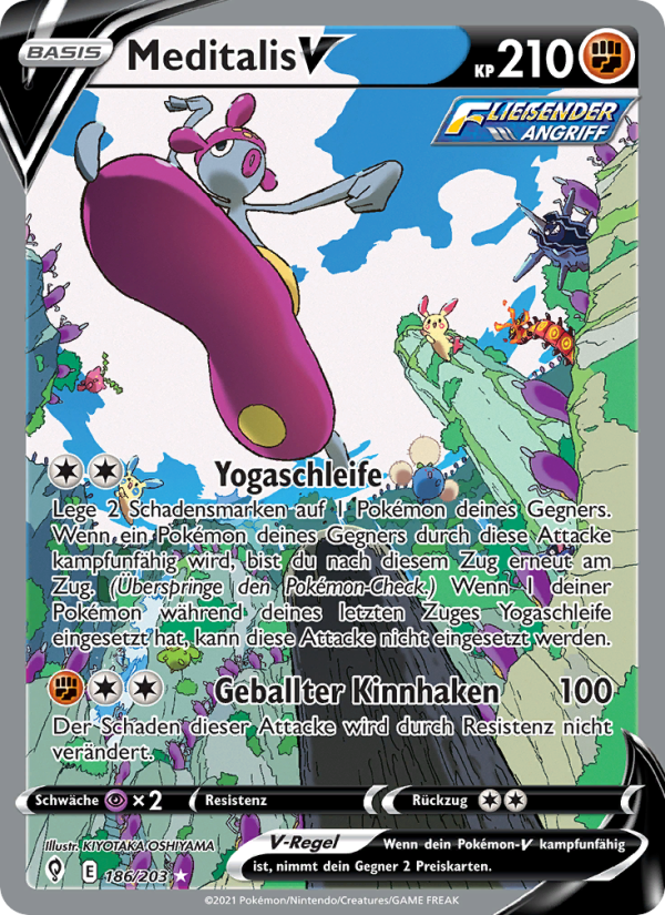 Meditalis V 186 — Drachenwandel (German Pokémon TCG card)