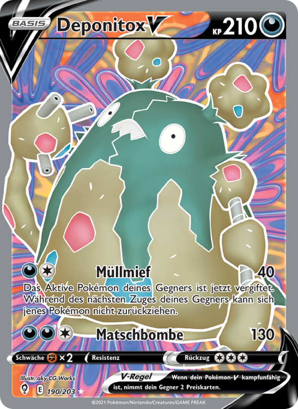Deponitox V 190 — Evolving Skies (German Pokémon TCG card)