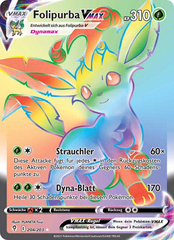 Folipurba VMAX 204 — Drachenwandel (German Pokémon TCG card)