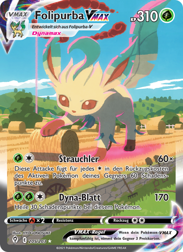 Folipurba VMAX 205 — Drachenwandel (German Pokémon TCG card)