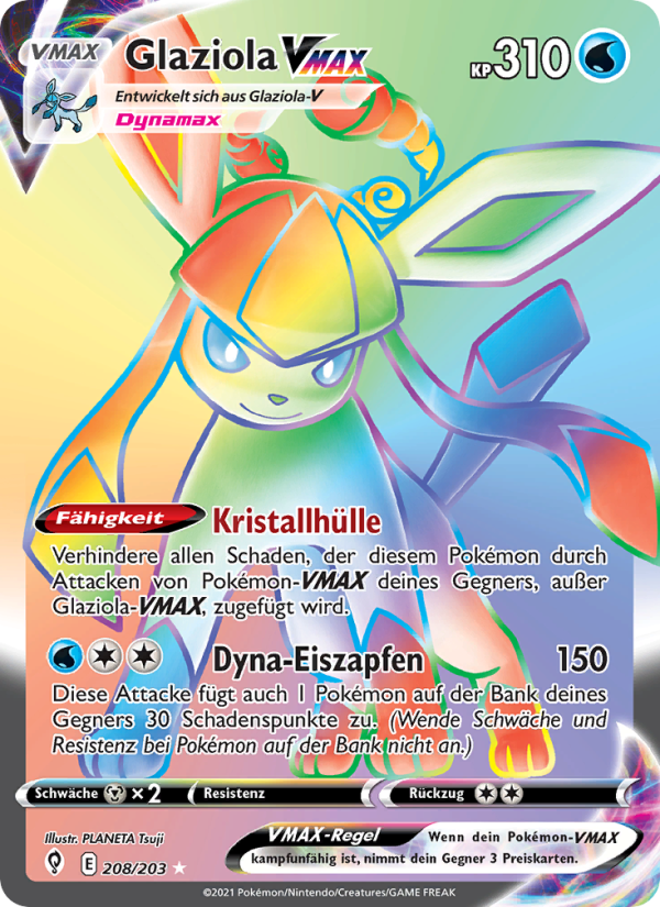 Glaziola VMAX 208 — Drachenwandel (German Pokémon TCG card)