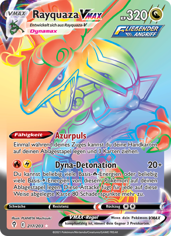 Rayquaza VMAX 217 — Drachenwandel (German Pokémon TCG card)