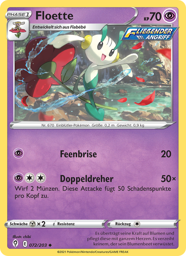 Floette 72 — Evolving Skies (German Pokémon TCG card)