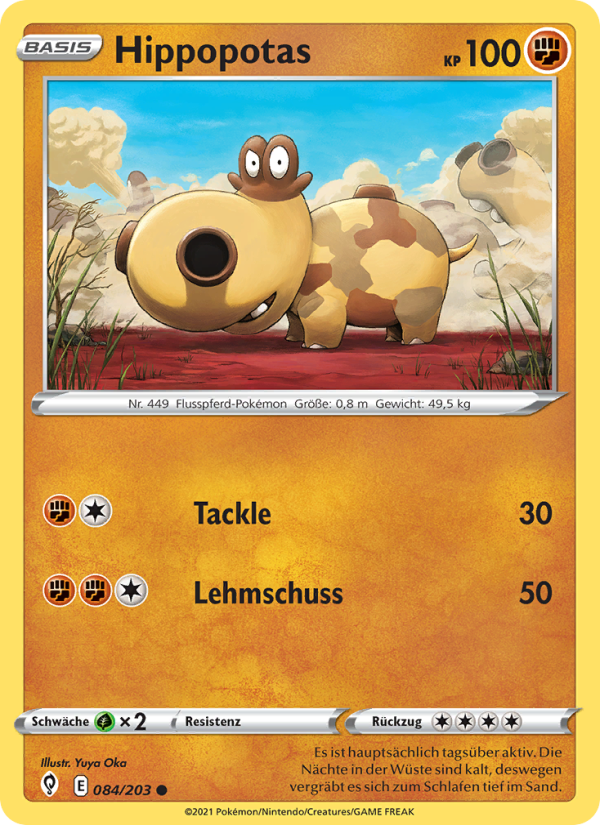 Hippopotas 84 — Evolving Skies (German Pokémon TCG card)