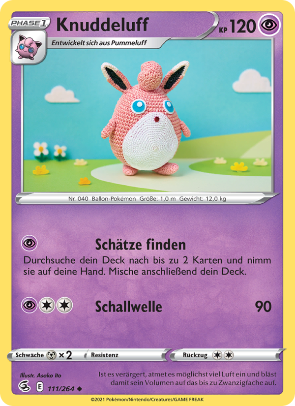 Knuddeluff 111 — Fusions Angriff (German Pokémon TCG card)