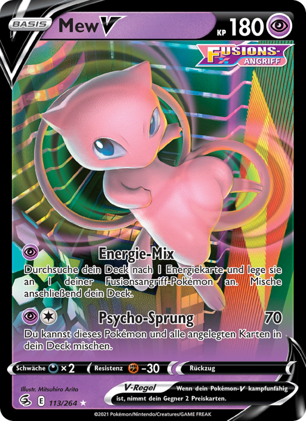Mew V 113 — Fusions Angriff (German Pokémon TCG card)