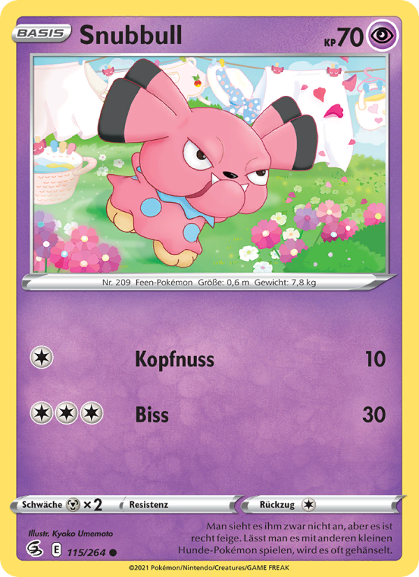 Snubbull 115 — Fusions Angriff (German Pokémon TCG card)