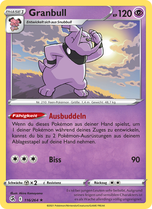 Granbull 116 — Fusions Angriff (German Pokémon TCG card)