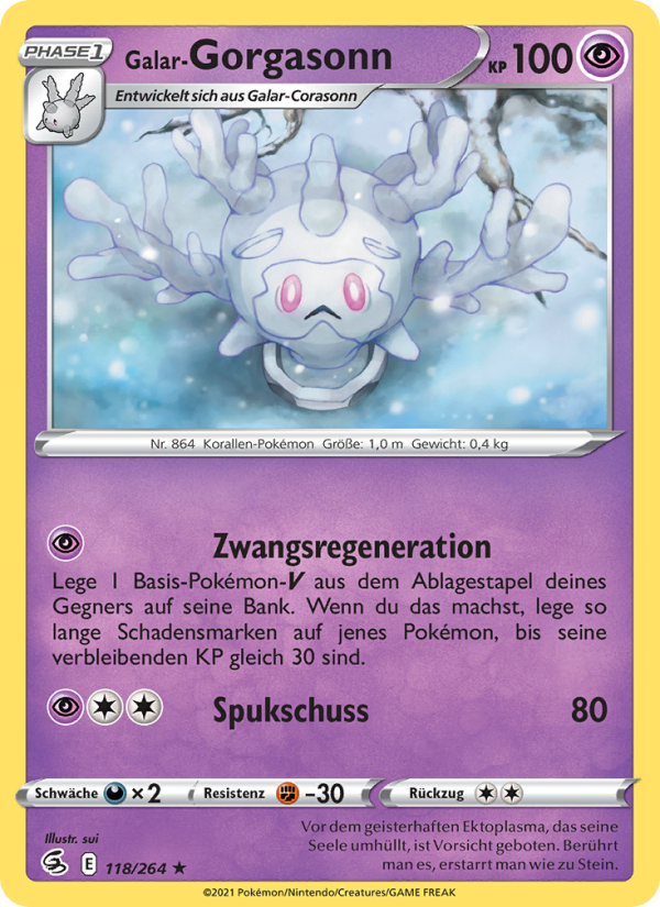 Galar-Gorgasonn 118 — Fusions Angriff (German Pokémon TCG card)