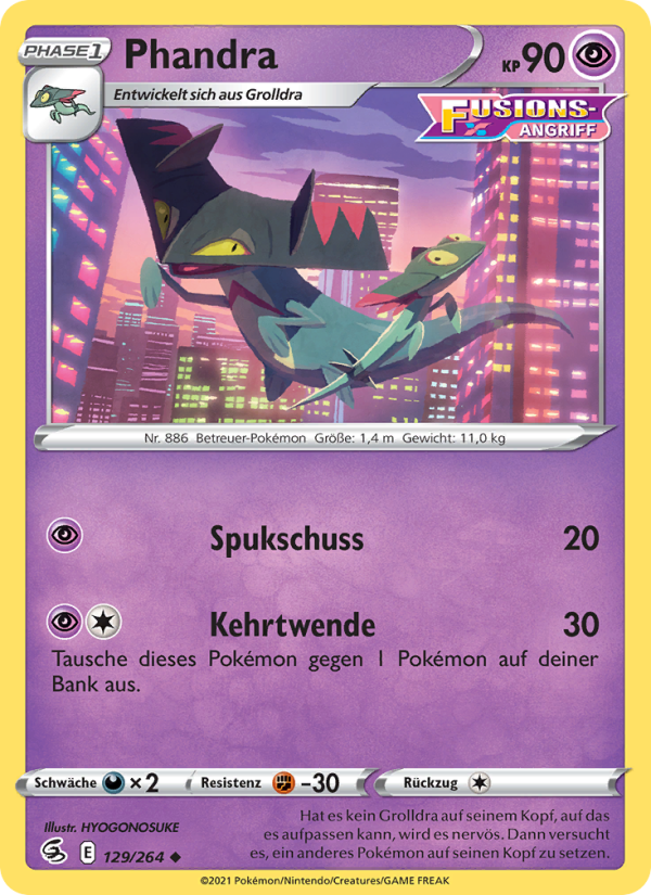 Phandra 129 — Fusions Angriff (German Pokémon TCG card)