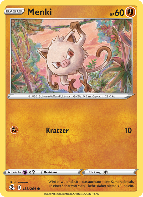 Menki 133 — Fusions Angriff (German Pokémon TCG card)
