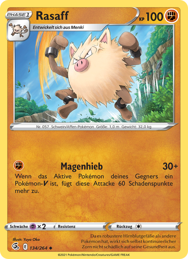 Rasaff 134 — Fusions Angriff (German Pokémon TCG card)