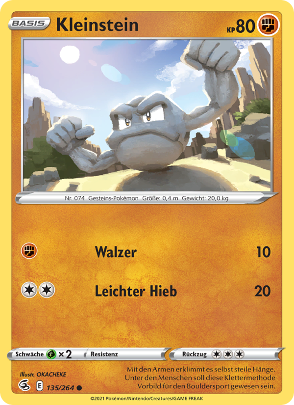 Kleinstein 135 — Fusions Angriff (German Pokémon TCG card)