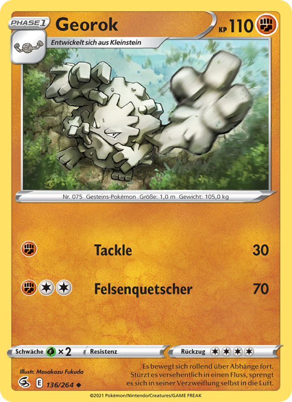 Georok 136 — Fusions Angriff (German Pokémon TCG card)