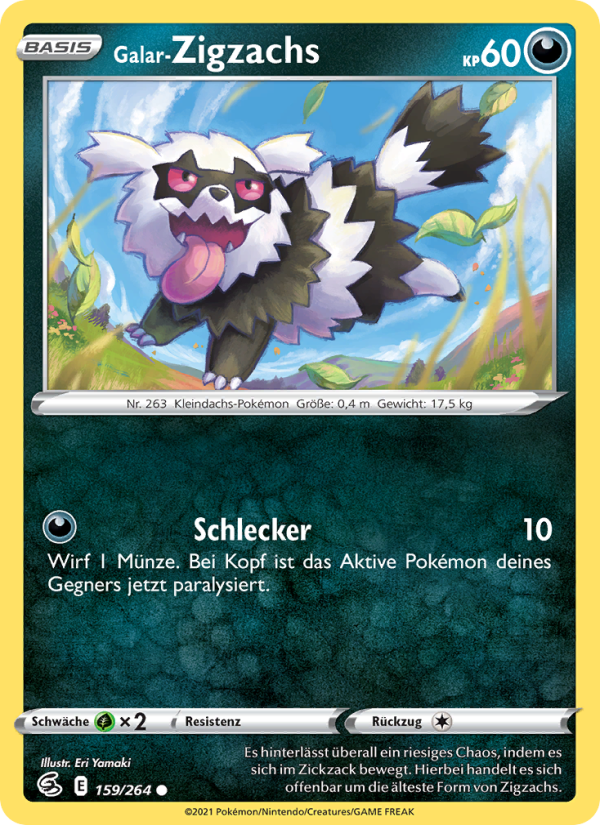Galar-Zigzachs 159 — Fusions Angriff (German Pokémon TCG card)