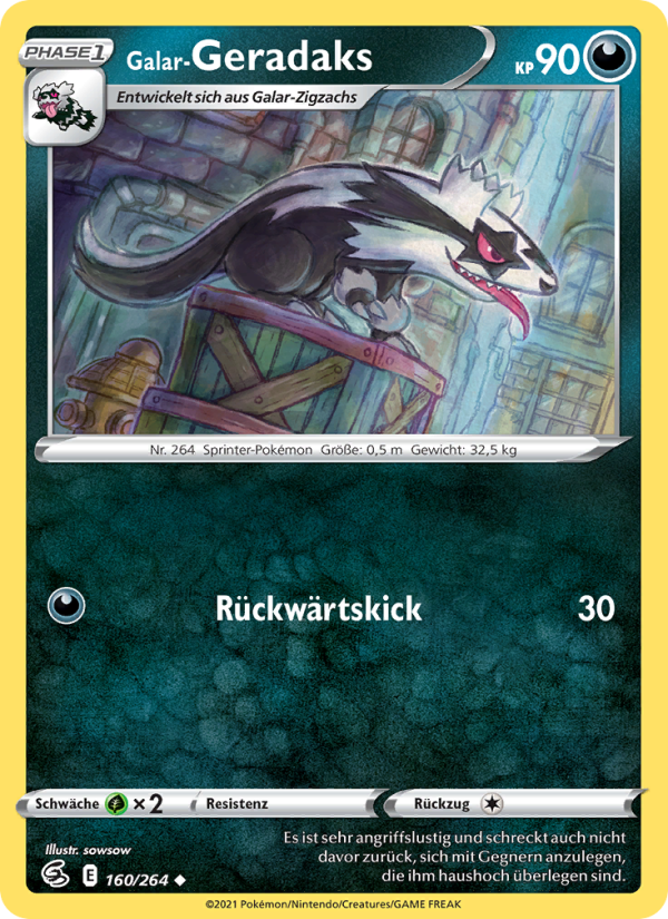 Galar-Geradaks 160 — Fusions Angriff (German Pokémon TCG card)