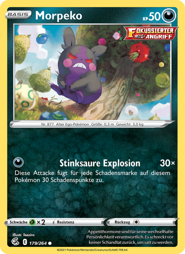 Morpeko 179 — Fusions Angriff (German Pokémon TCG card)