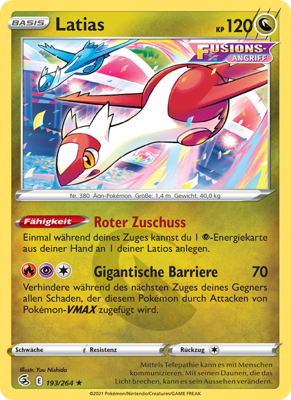 Latias 193 — Fusions Angriff (German Pokémon TCG card)