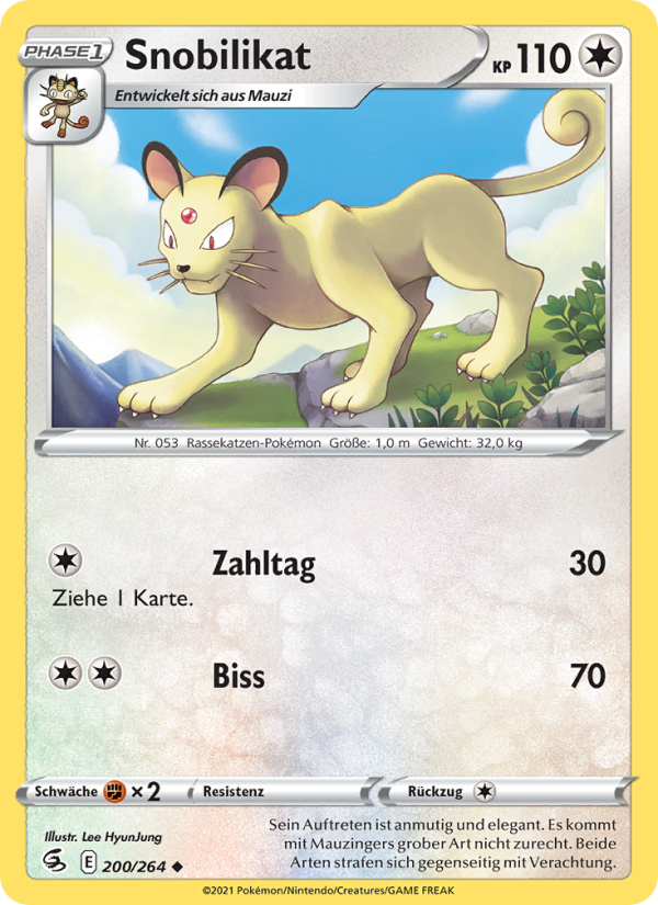 Snobilikat 200 — Fusions Angriff (German Pokémon TCG card)