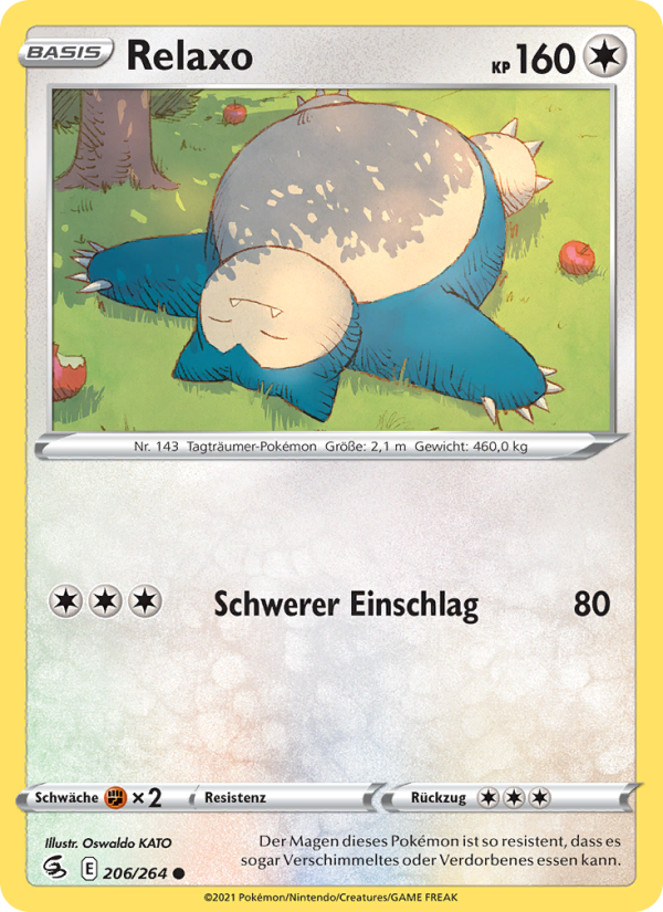 Relaxo 206 — Fusions Angriff (German Pokémon TCG card)