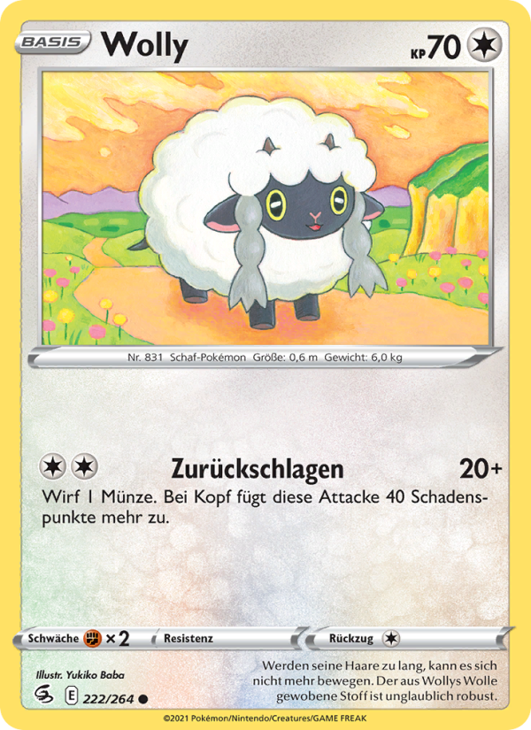 Wolly 222 — Fusions Angriff (German Pokémon TCG card)