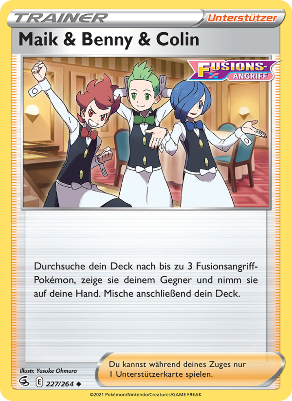 Maik & Benny & Colin 227 — Fusions Angriff (German Pokémon TCG card)