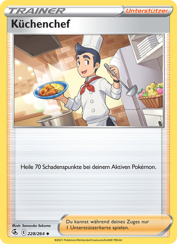 Küchenchef 228 — Fusions Angriff (German Pokémon TCG card)