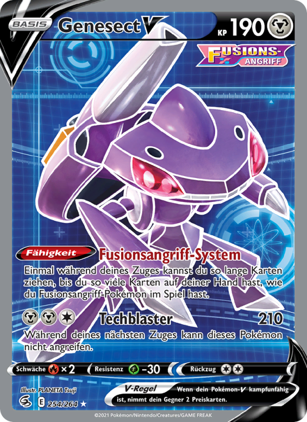 Genesect V 254 — Fusions Angriff (German Pokémon TCG card)