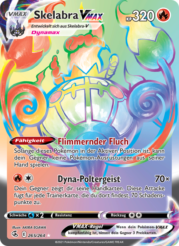Skelabra VMAX 265 — Fusions Angriff (German Pokémon TCG card)