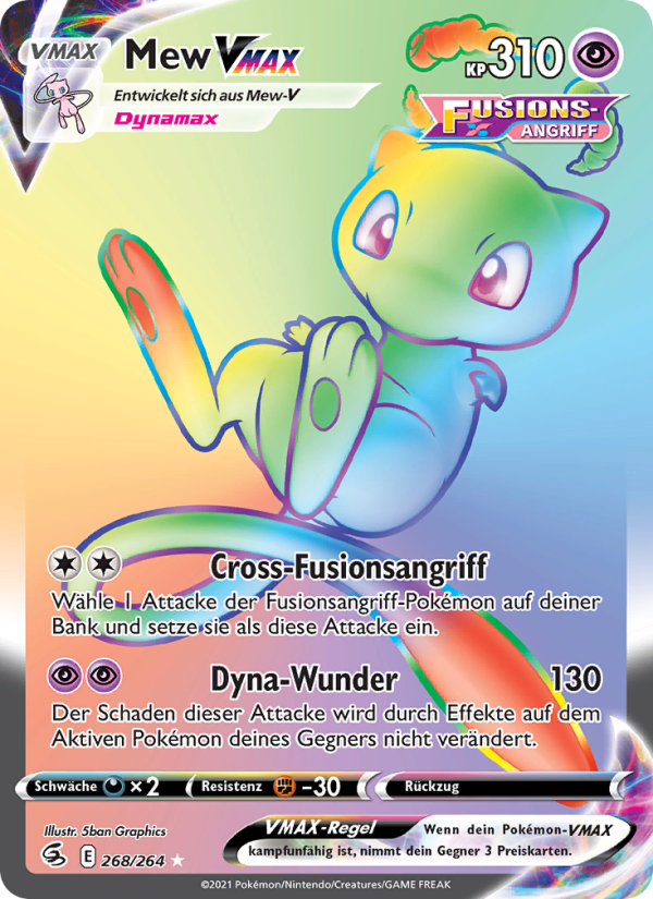 Mew VMAX 268 — Fusions Angriff (German Pokémon TCG card)