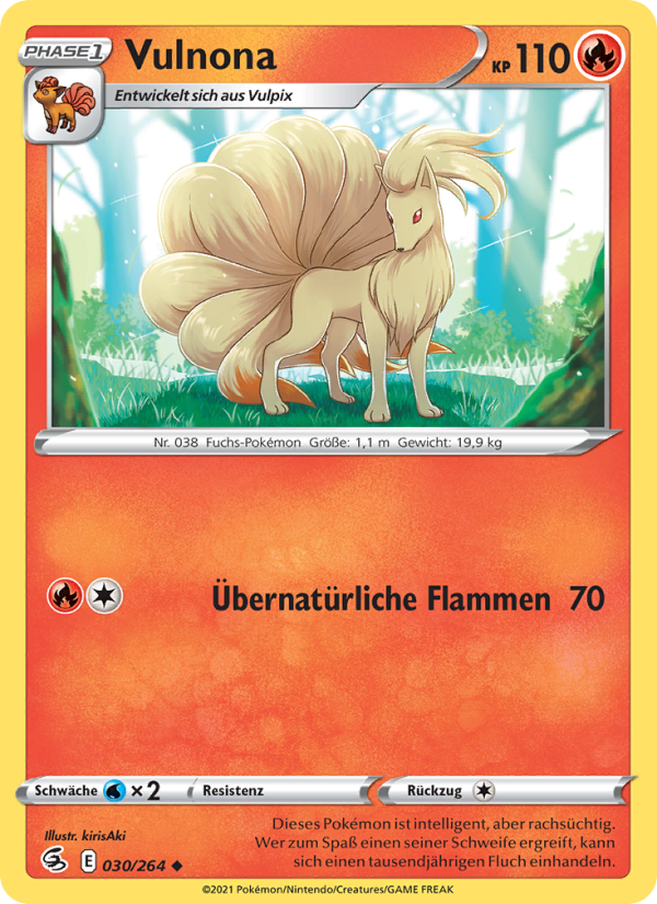 Vulnona 30 — Fusions Angriff (German Pokémon TCG card)