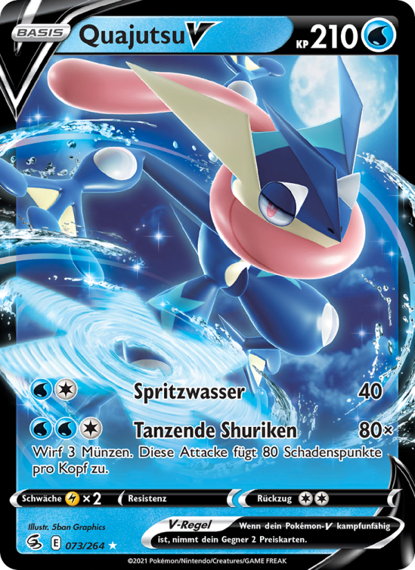 Quajutsu V 73 — Fusion Strike (German Pokémon TCG card)