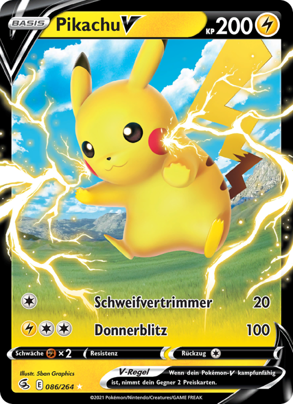 Pikachu V 86 — Fusions Angriff (German Pokémon TCG card)
