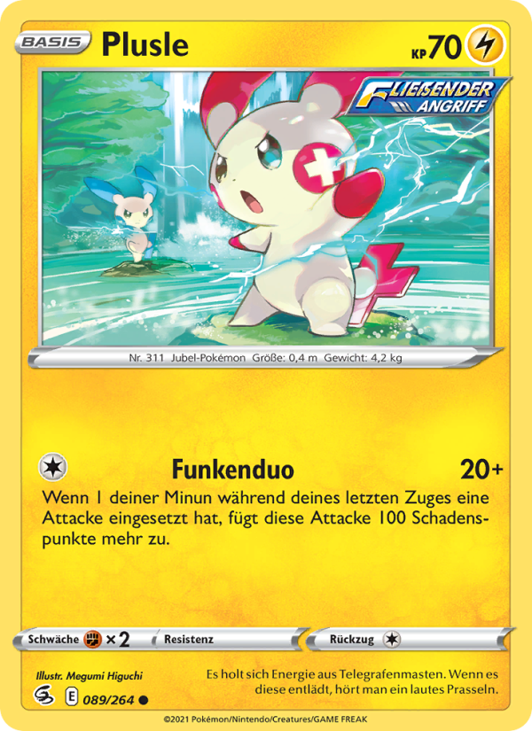 Plusle 89 — Fusions Angriff (German Pokémon TCG card)