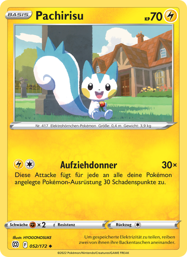 Pachirisu 052 — Brilliant Stars (German Pokémon TCG card)