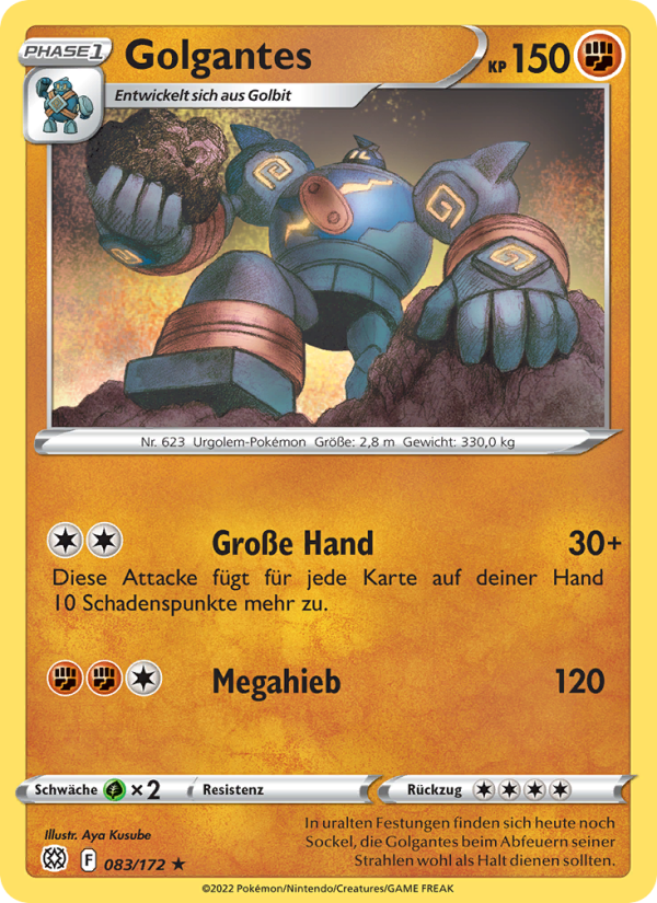 Golgantes Pokémon TCG cards