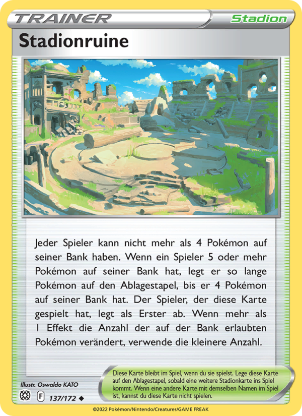 Stadionruine 137 — Strahlende Sterne (German Pokémon TCG card)