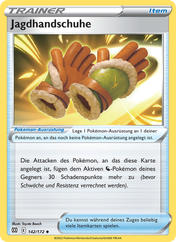 Jagdhandschuhe 142 — Strahlende Sterne (German Pokémon TCG card)