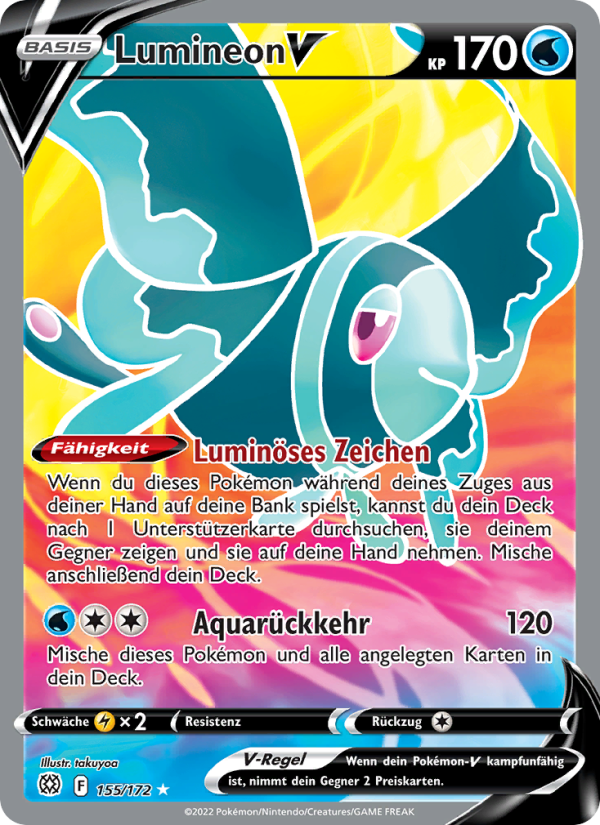Lumineon V 155 — Strahlende Sterne (German Pokémon TCG card)