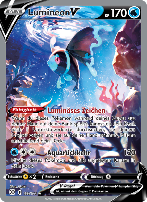 Lumineon V 156 — Strahlende Sterne (German Pokémon TCG card)