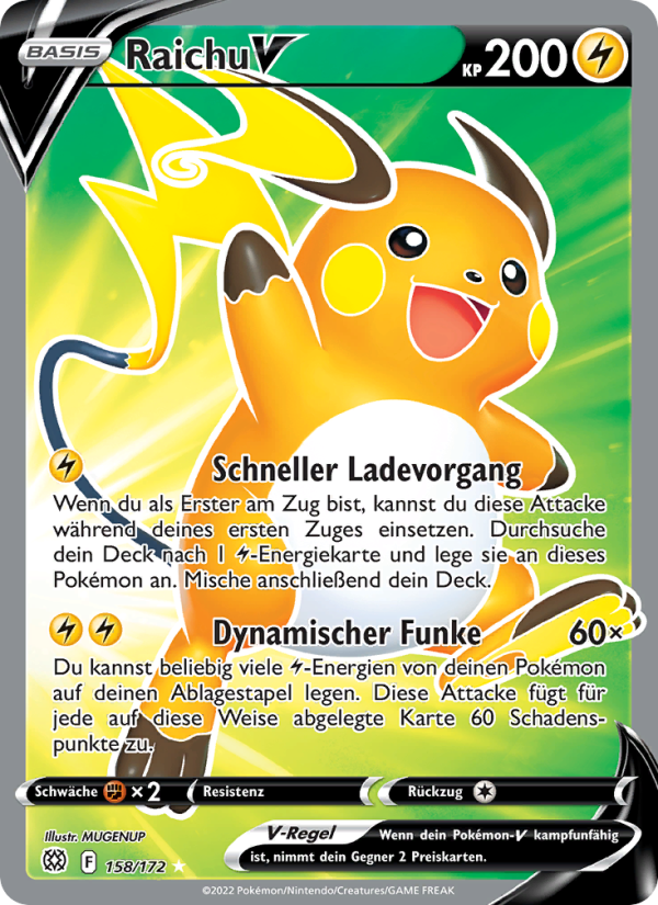 Raichu V 158 — Strahlende Sterne (German Pokémon TCG card)
