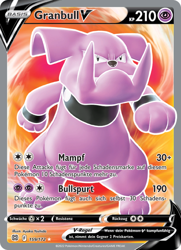 Granbull V 159 — Strahlende Sterne (German Pokémon TCG card)