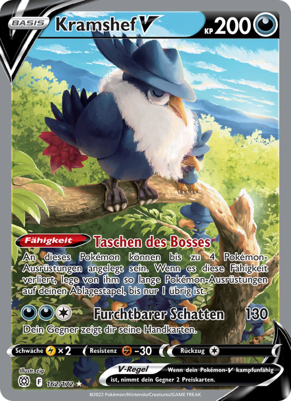 Kramshef V 162 — Strahlende Sterne (German Pokémon TCG card)