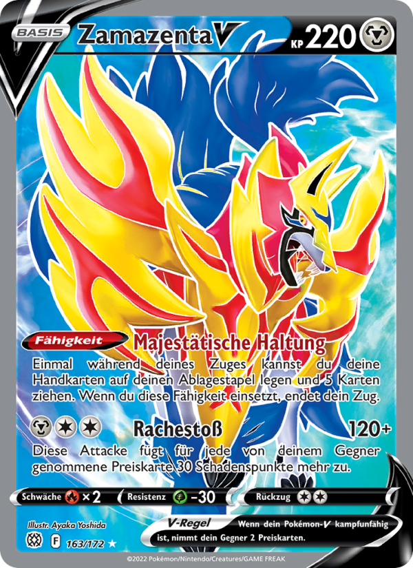 Zamazenta V 163 — Strahlende Sterne (German Pokémon TCG card)