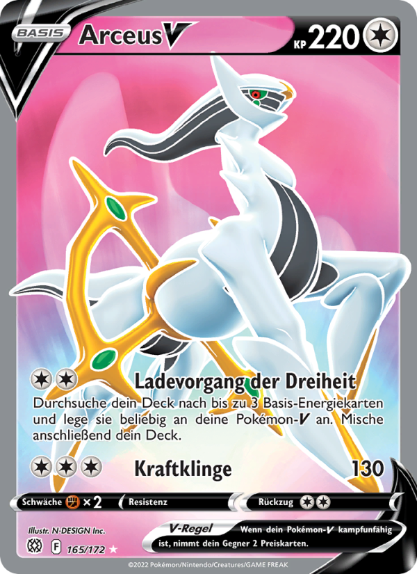 Arceus V 165 — Strahlende Sterne (German Pokémon TCG card)