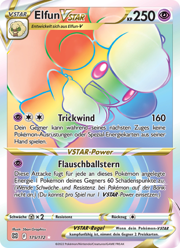 Elfun VSTAR 175 — Strahlende Sterne (German Pokémon TCG card)