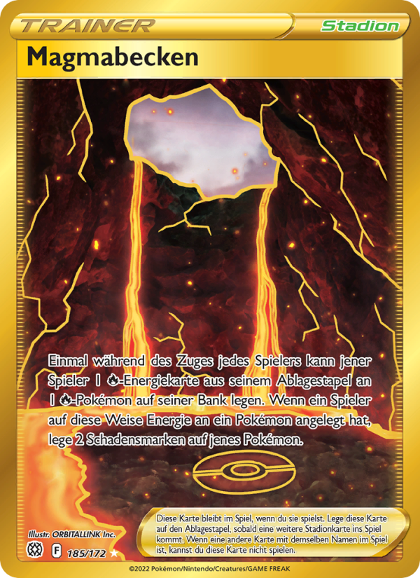 Magmabecken 185 — Strahlende Sterne (German Pokémon TCG card)