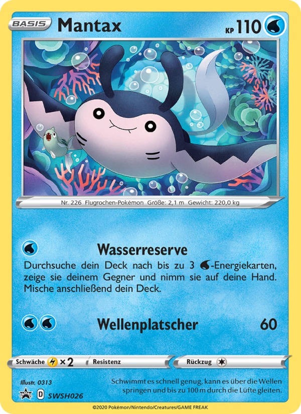 Mantax SWSH026 — SCSC Promokarten (German Pokémon TCG card)